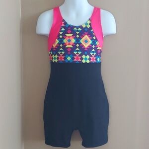 Circo bow Leotard Dance Gymnastics Cheer - multicolor black pink - sz S (6/6X)